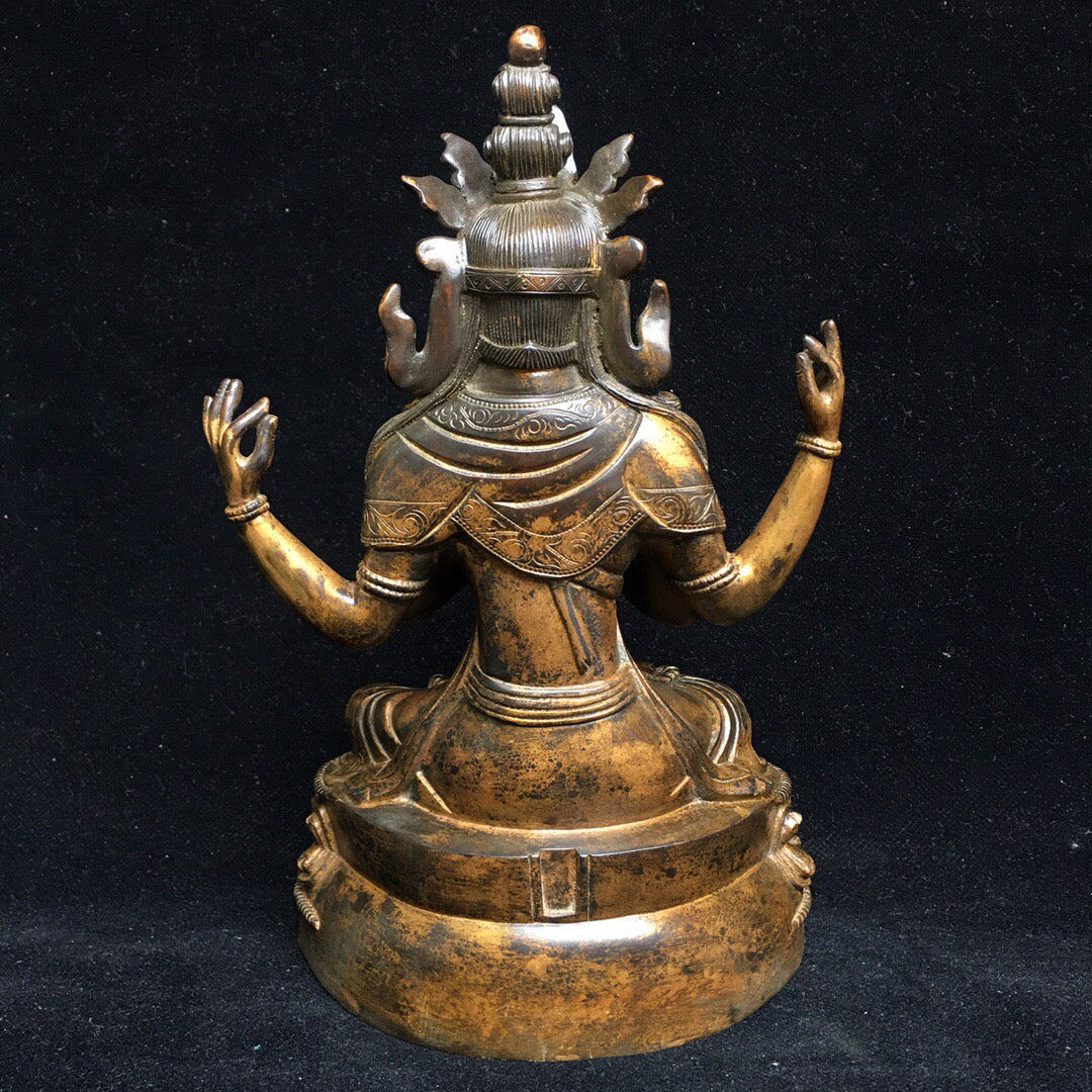 Chinese antique pure copper Buddha statue