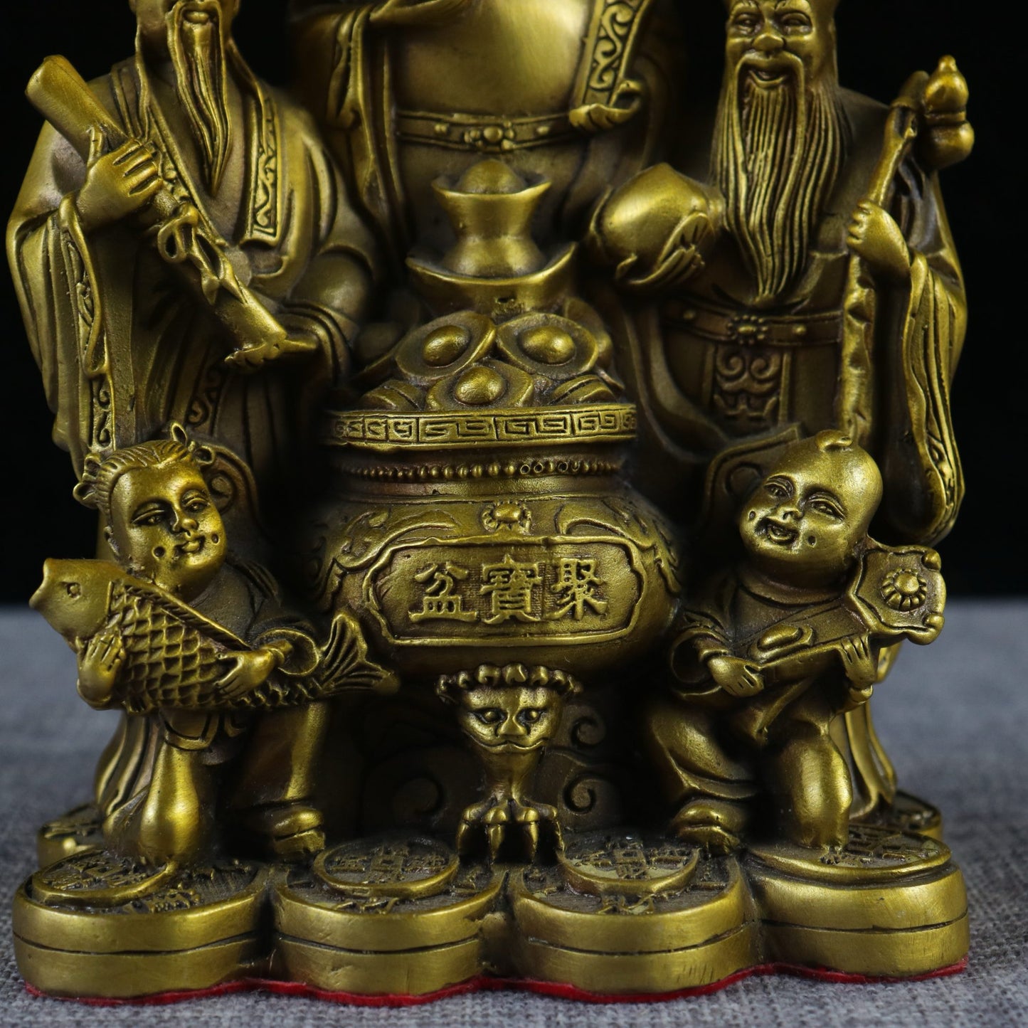 Golden Toad, Fortune, Longevity, Three Stars Treasure Bowl