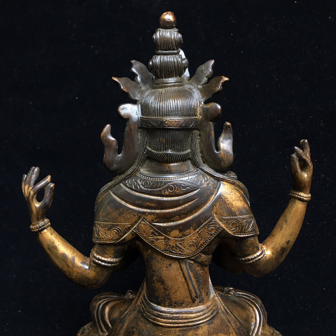 Chinese antique pure copper Buddha statue