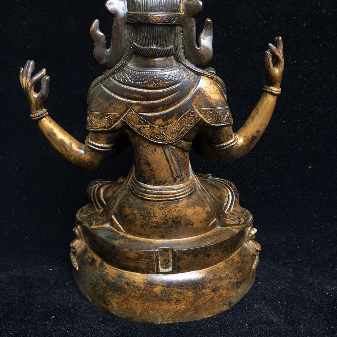 Chinese antique pure copper Buddha statue