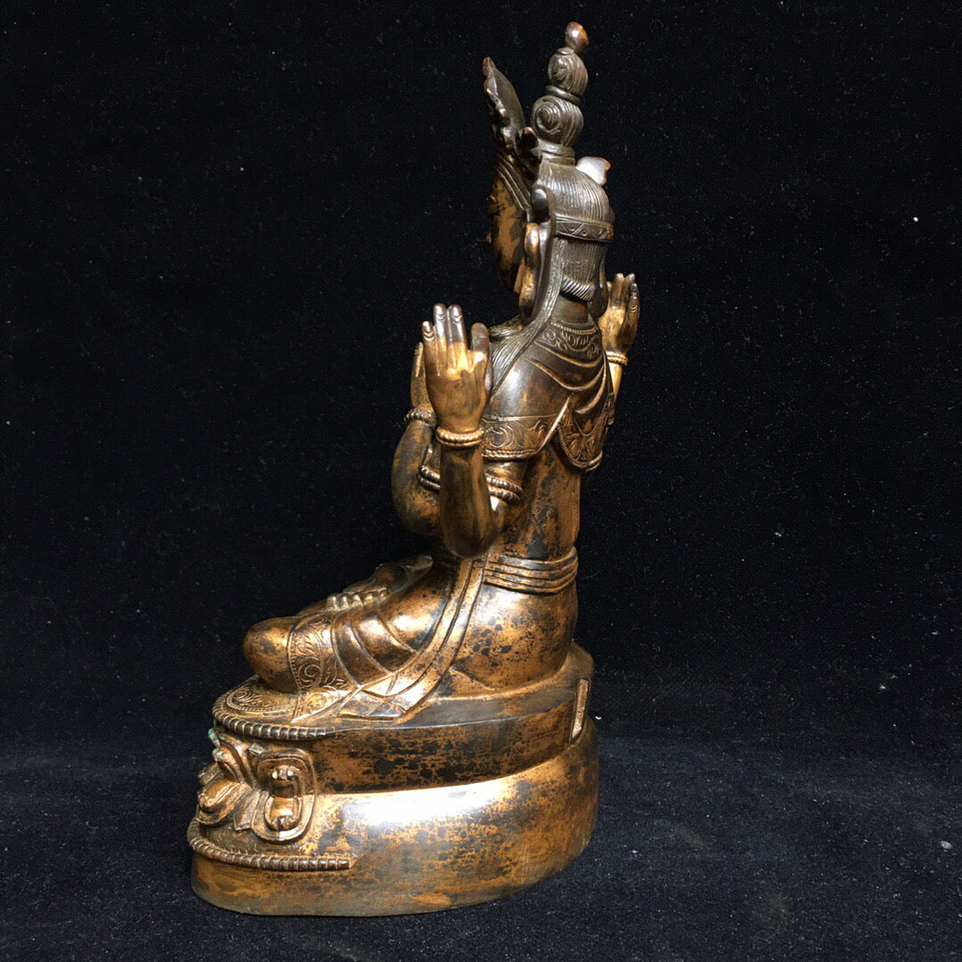 Chinese antique pure copper Buddha statue