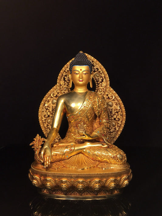 Bronze gilded statue of Shakyamuni Buddha