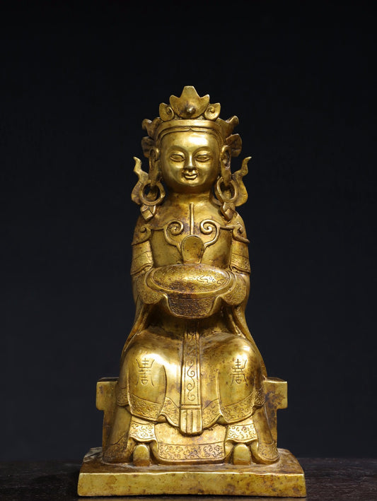 Chinese antique pure copper Guanyin Buddha statue