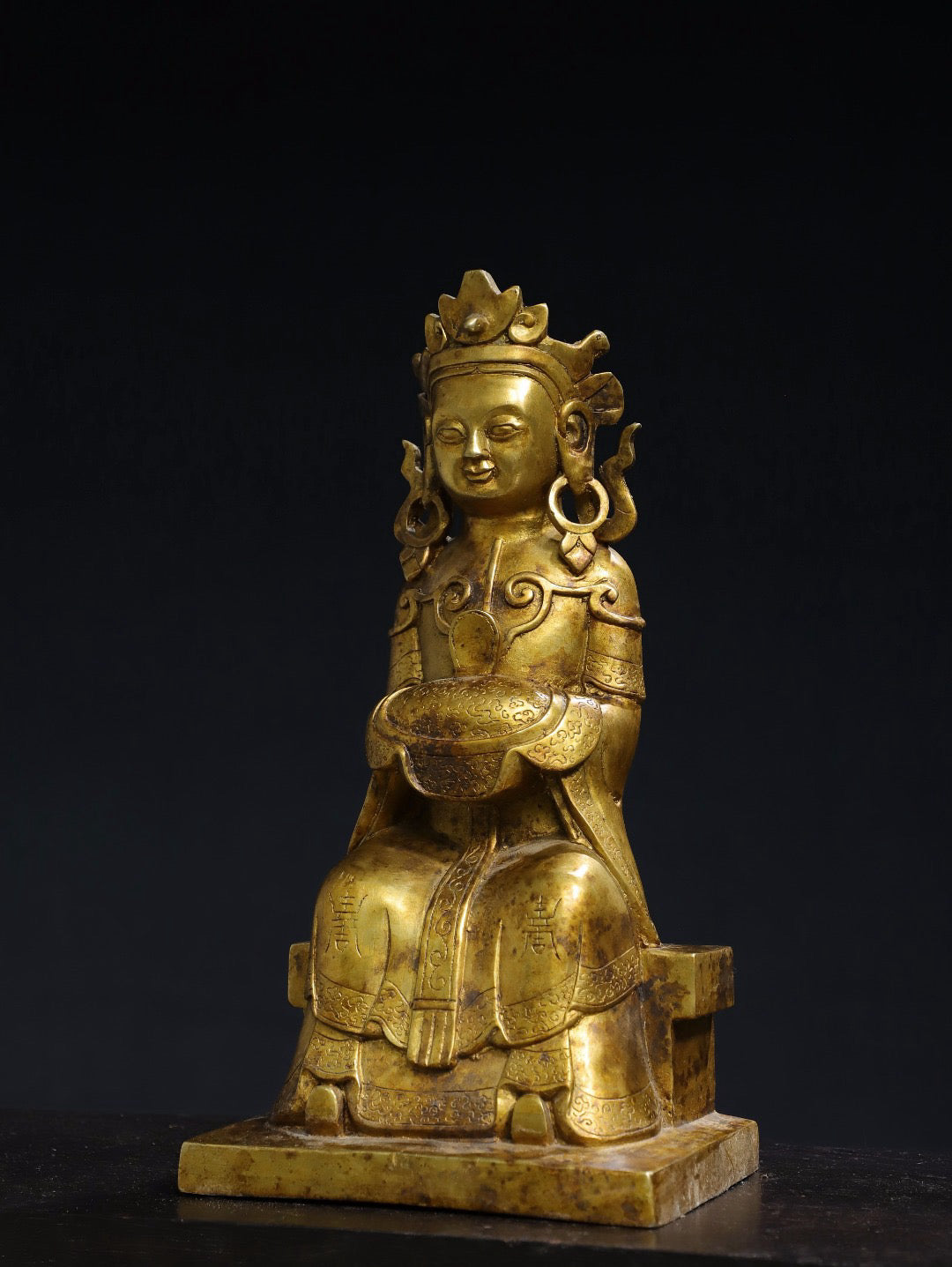 Chinese antique pure copper Guanyin Buddha statue