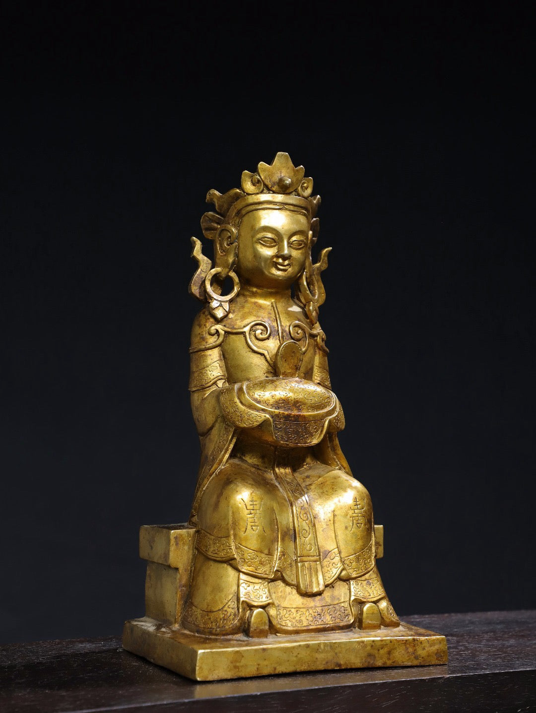 Chinese antique pure copper Guanyin Buddha statue