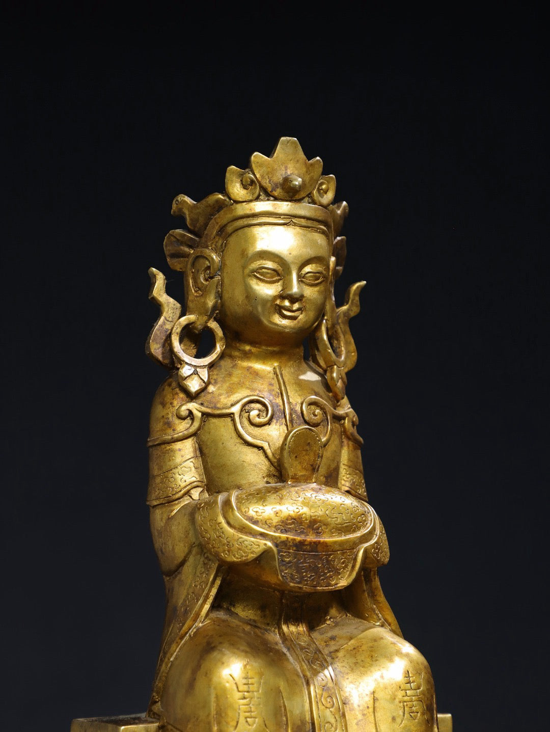 Chinese antique pure copper Guanyin Buddha statue
