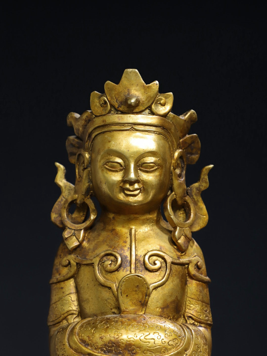 Chinese antique pure copper Guanyin Buddha statue