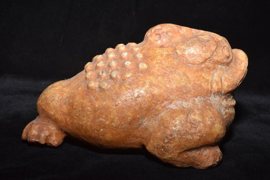 Chinese Antique Old Jade Golden Toad