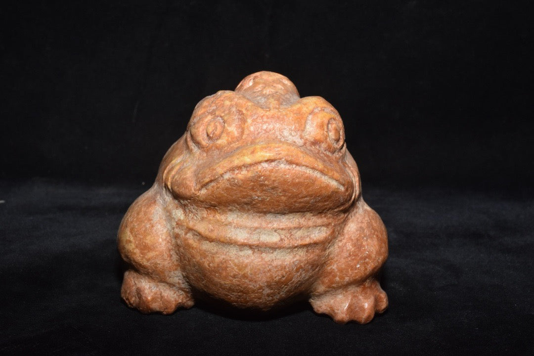 Chinese Antique Old Jade Golden Toad