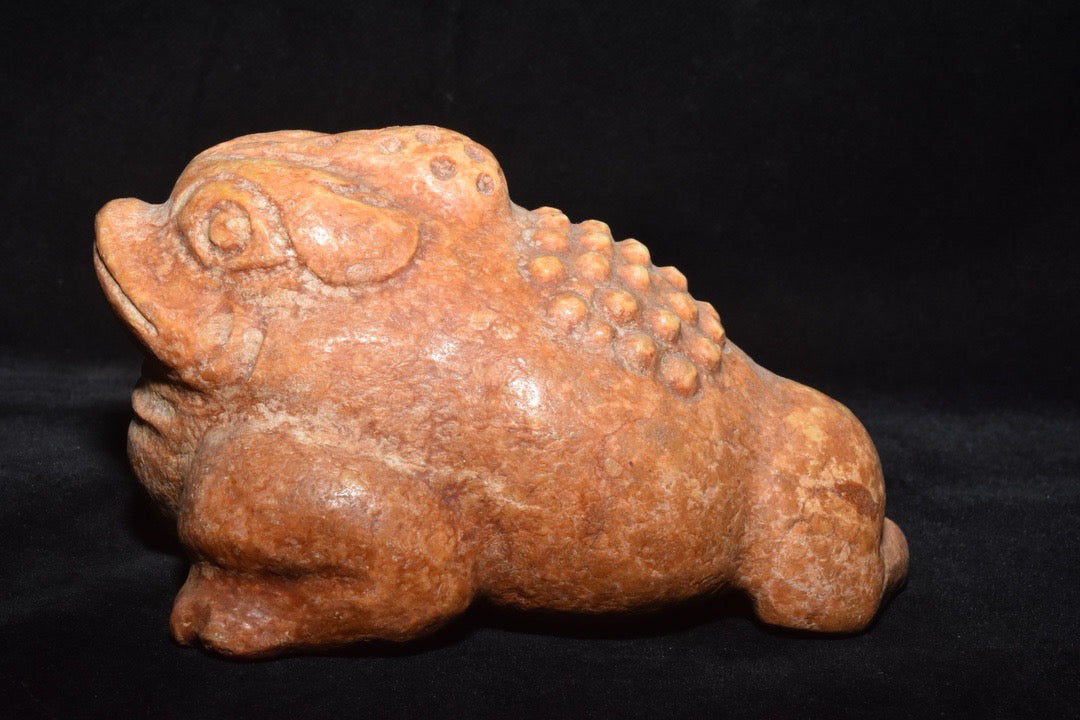 Chinese Antique Old Jade Golden Toad