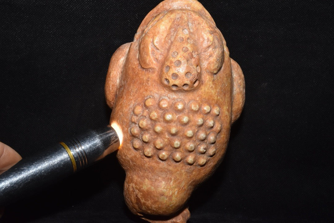 Chinese Antique Old Jade Golden Toad