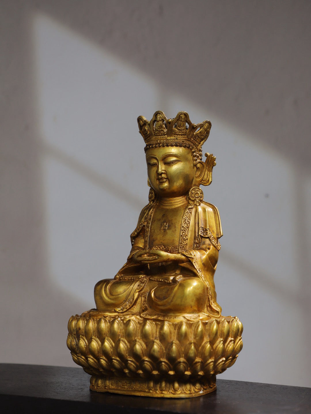 Chinese antique pure copper statue of Shakyamuni Buddha