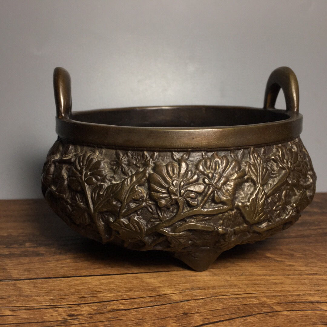 Chinese antique pure copper incense burner
