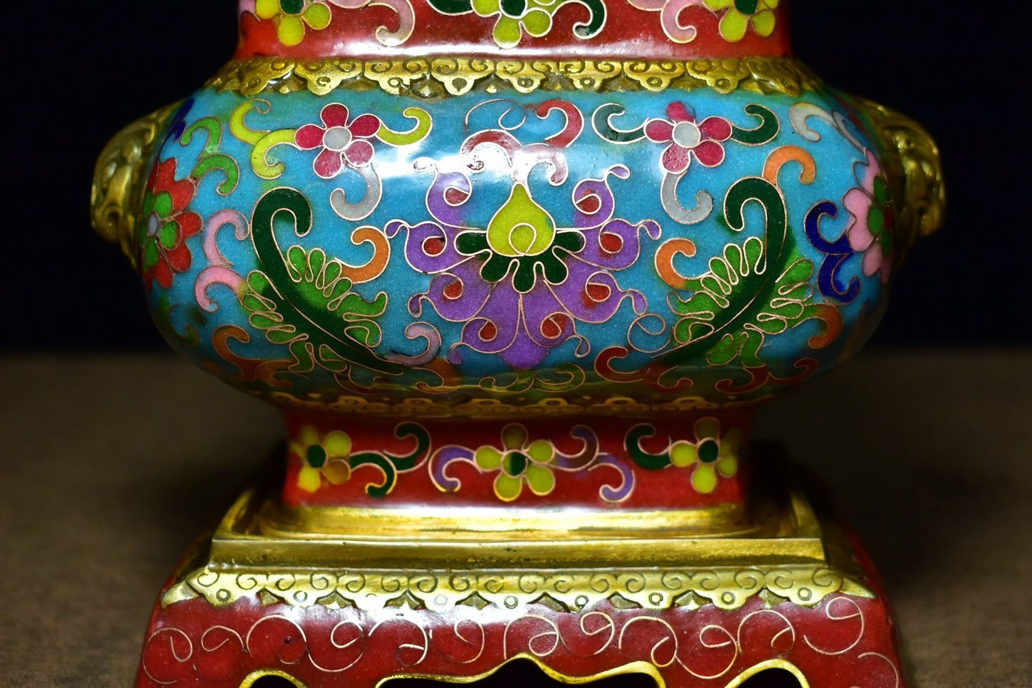 Brass tire cloisonn é rectangular fumigation furnace