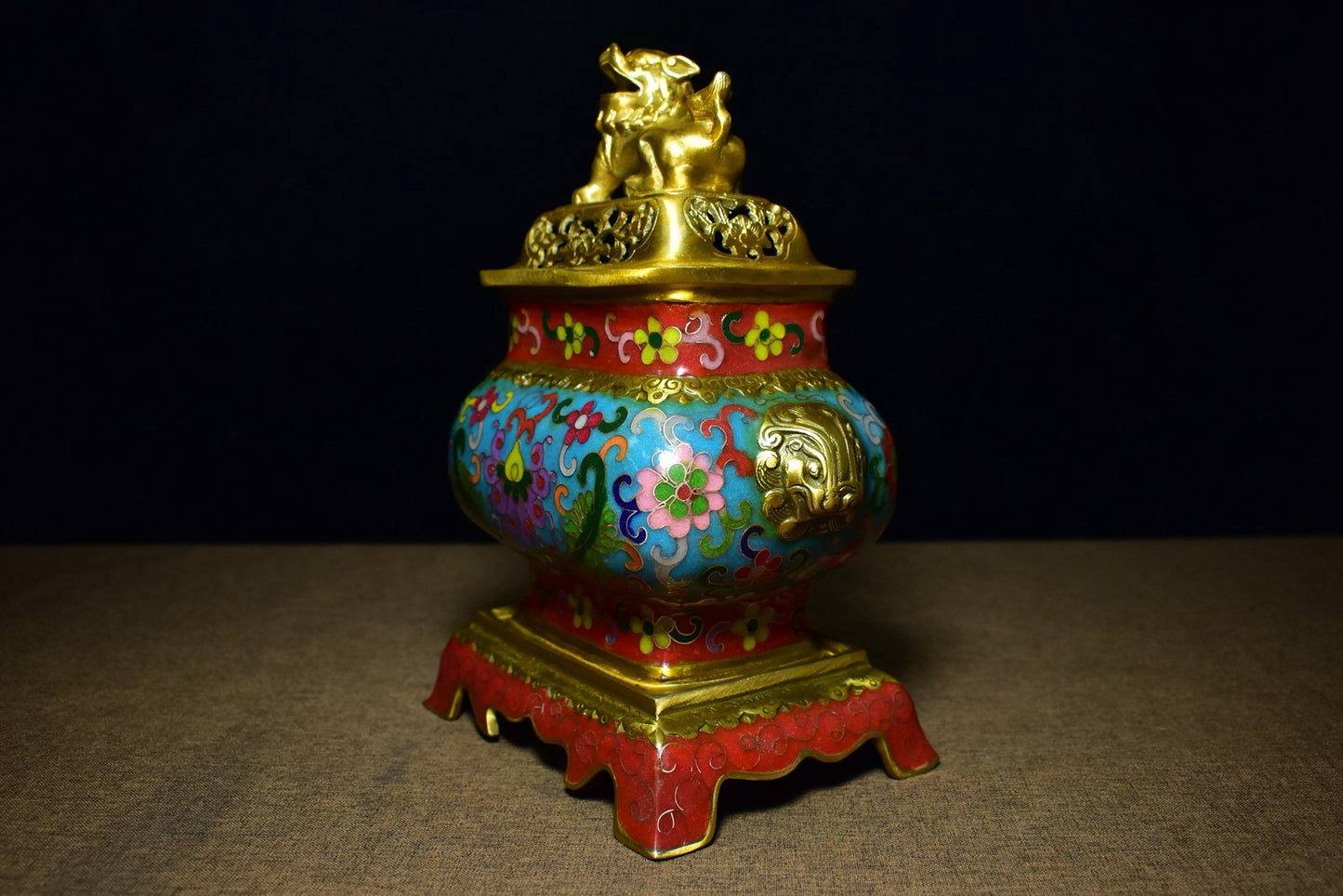 Brass tire cloisonn é rectangular fumigation furnace