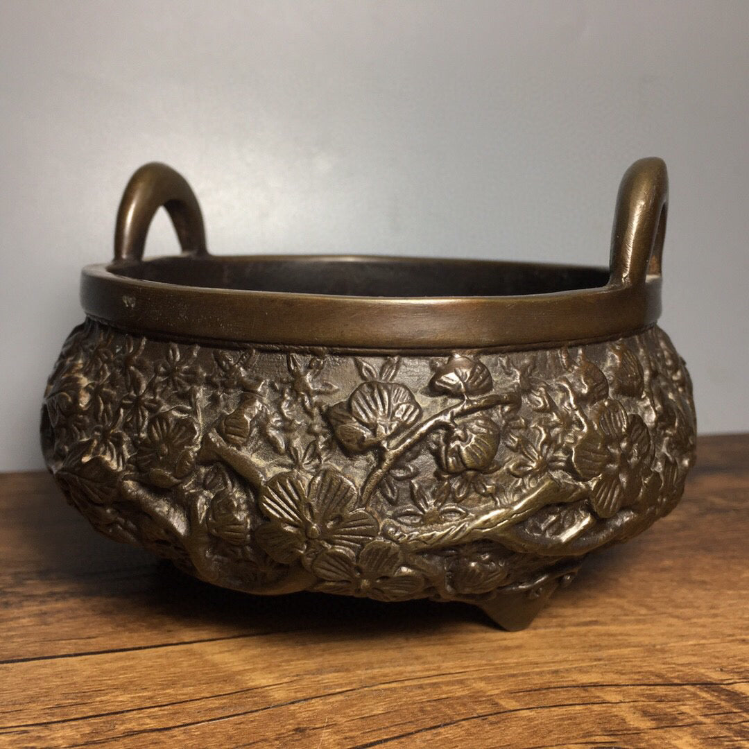 Chinese antique pure copper incense burner