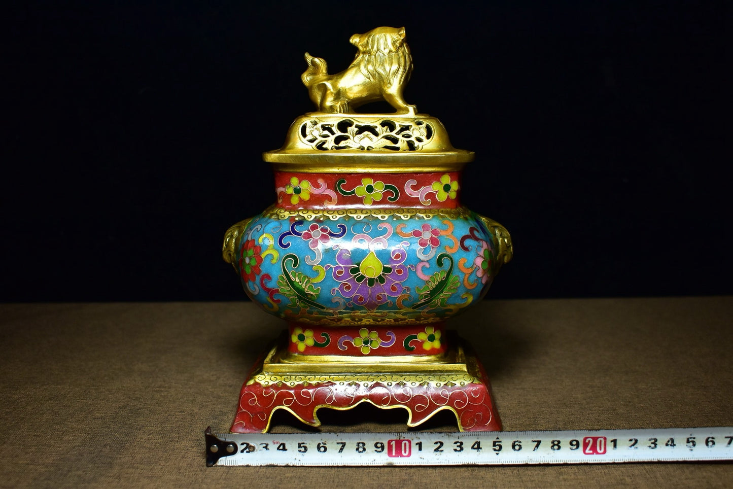 Brass tire cloisonn é rectangular fumigation furnace