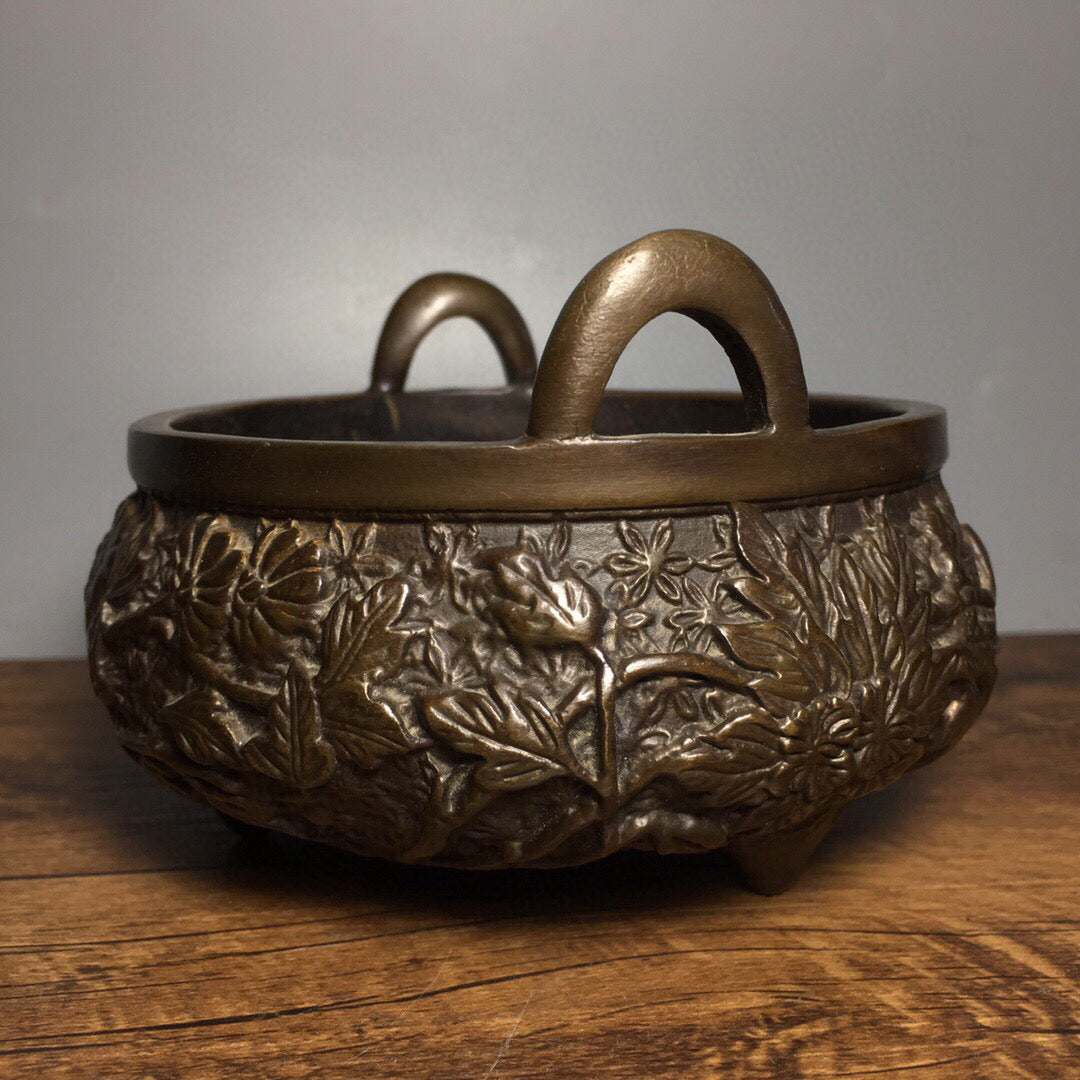 Chinese antique pure copper incense burner