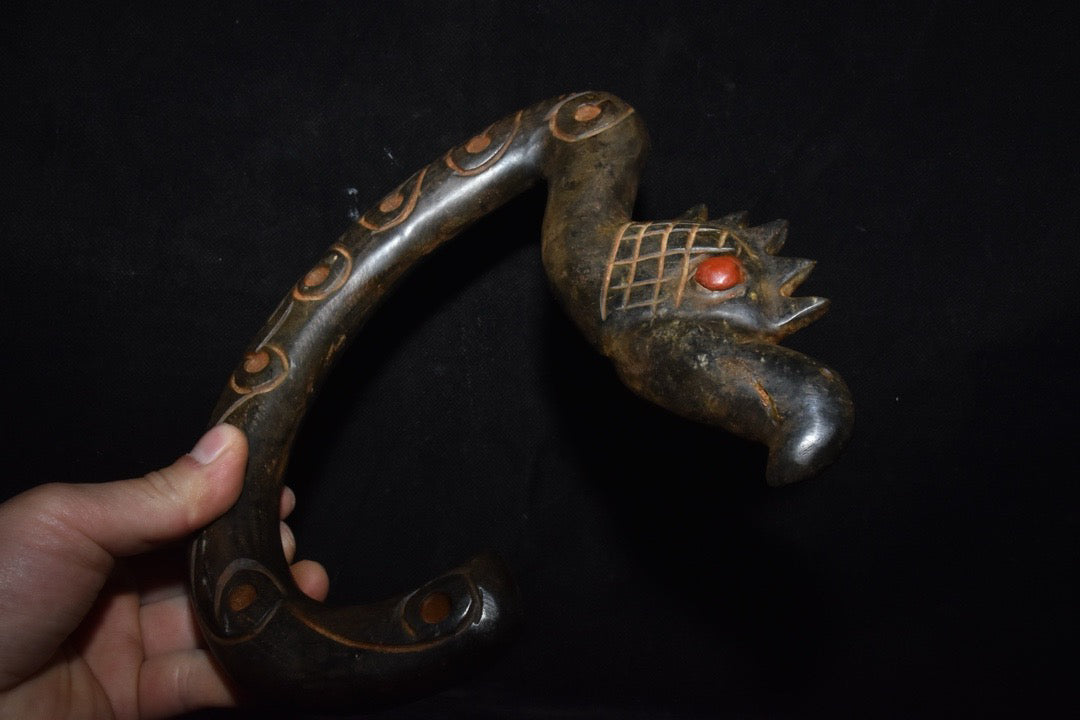 Chinese Antique Old Jade Transforming Dragon