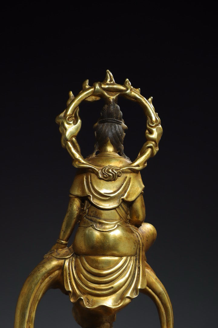 Chinese antique pure copper Guanyin Buddha statue