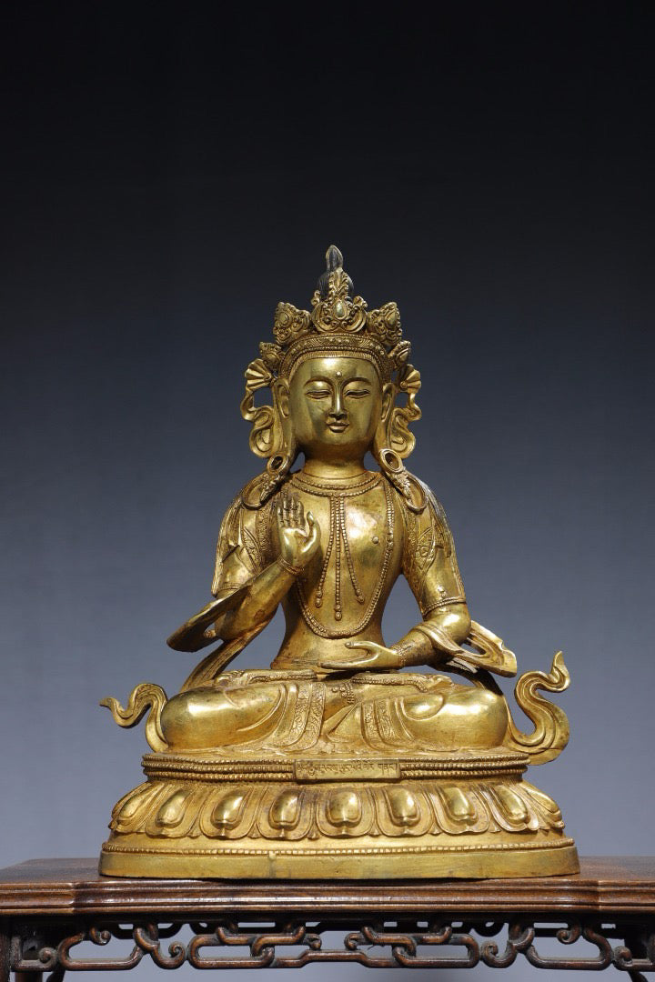 Chinese antique pure copper Guanyin Buddha statue