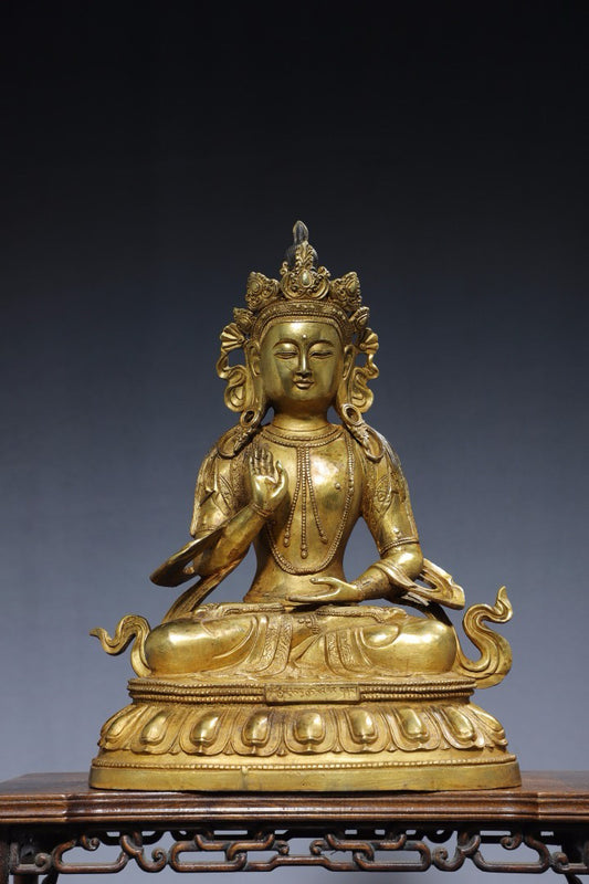 Chinese antique pure copper Guanyin Buddha statue