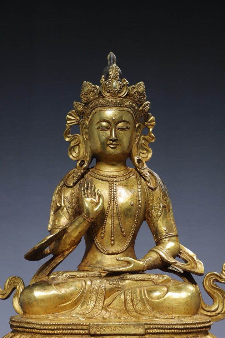Chinese antique pure copper Guanyin Buddha statue