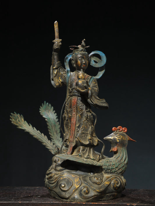 Chinese antique pure copper [Nine Heavenly Empress] Buddha statue
