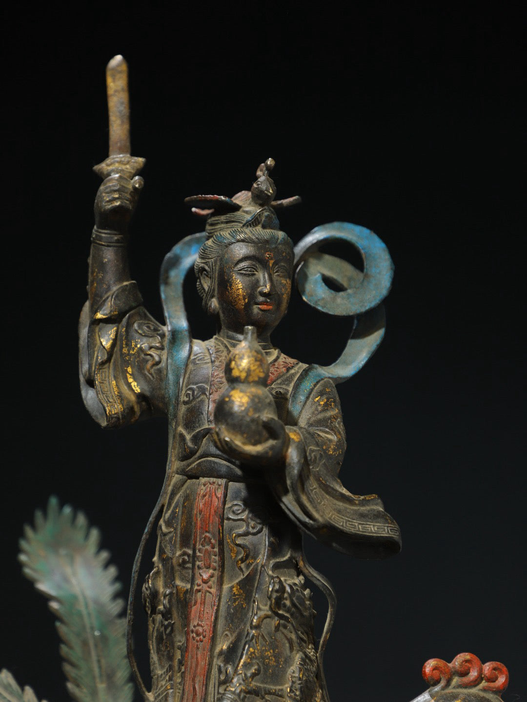 Chinese antique pure copper [Nine Heavenly Empress] Buddha statue