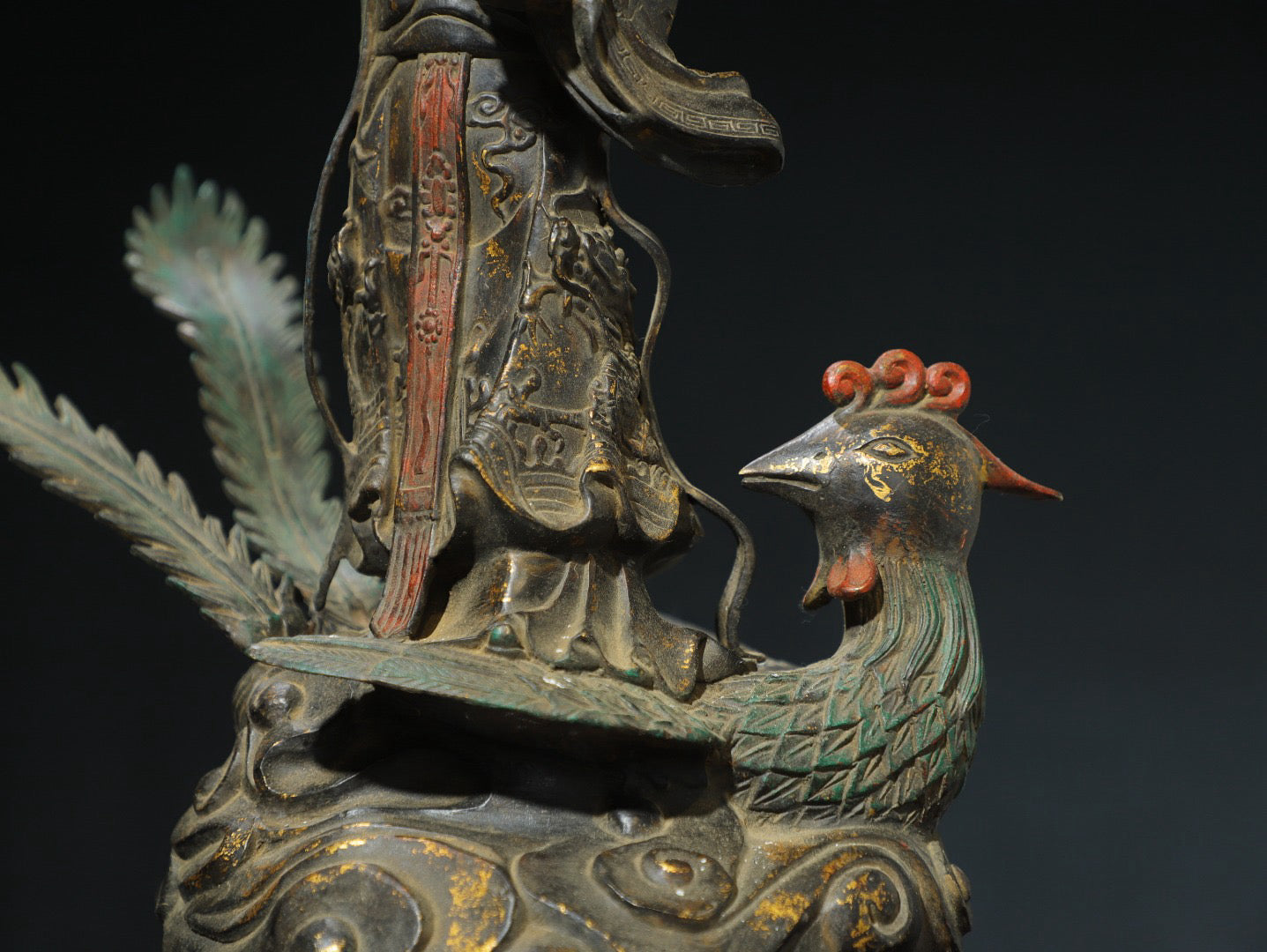 Chinese antique pure copper [Nine Heavenly Empress] Buddha statue