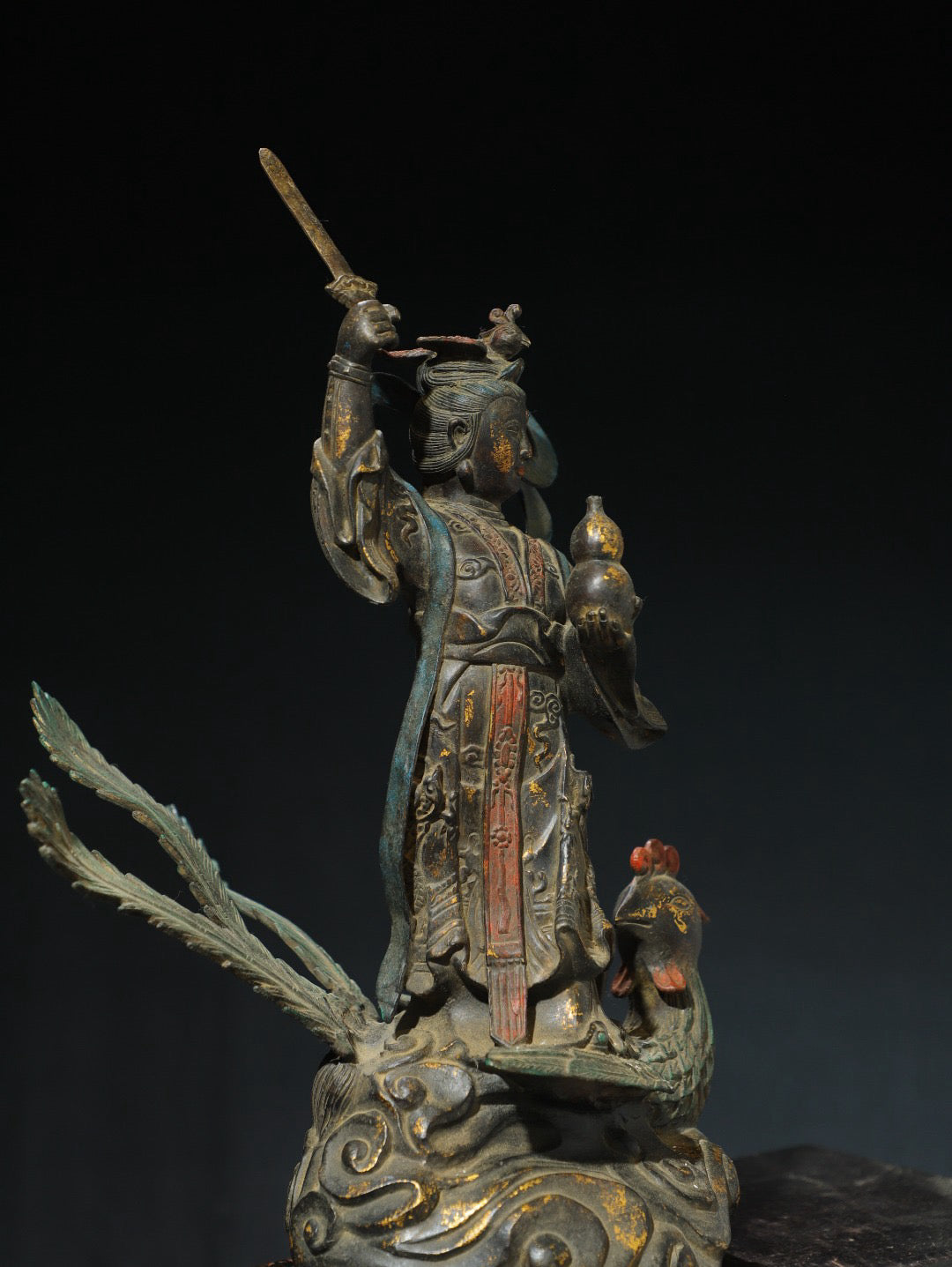Chinese antique pure copper [Nine Heavenly Empress] Buddha statue