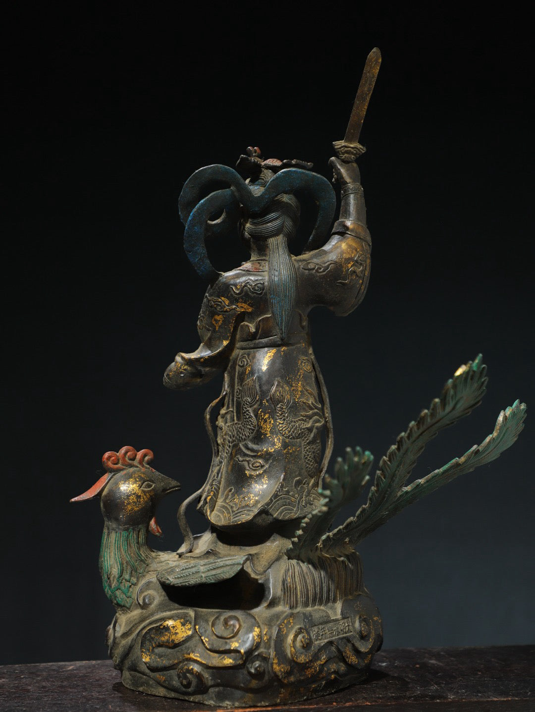 Chinese antique pure copper [Nine Heavenly Empress] Buddha statue