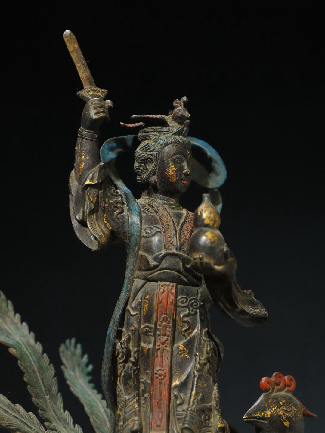 Chinese antique pure copper [Nine Heavenly Empress] Buddha statue