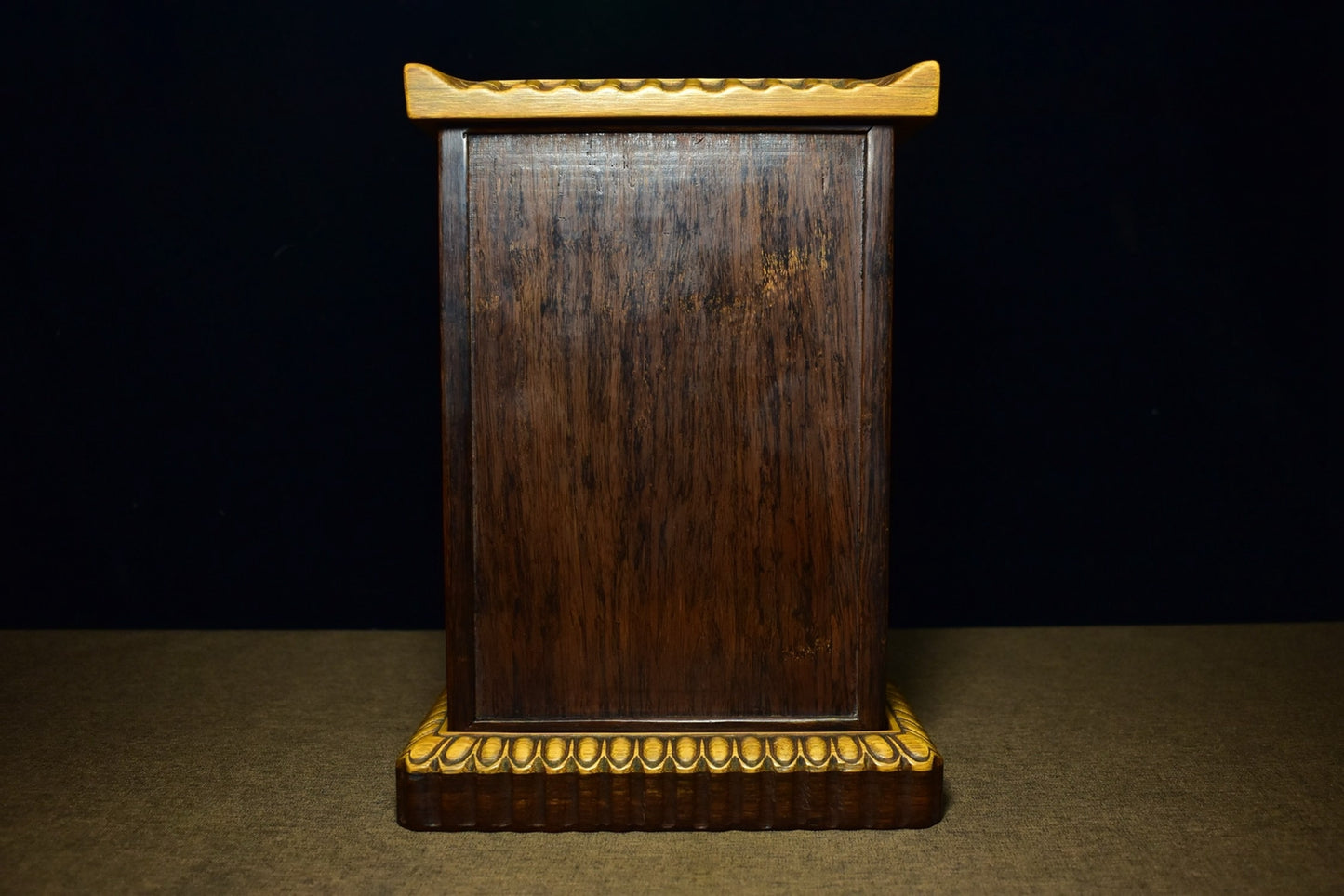 Black sandalwood inlaid carved bamboo spring Buddha niche