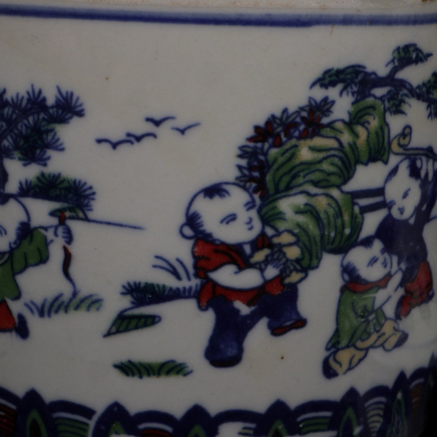 Colorful character stories with lidded jars
