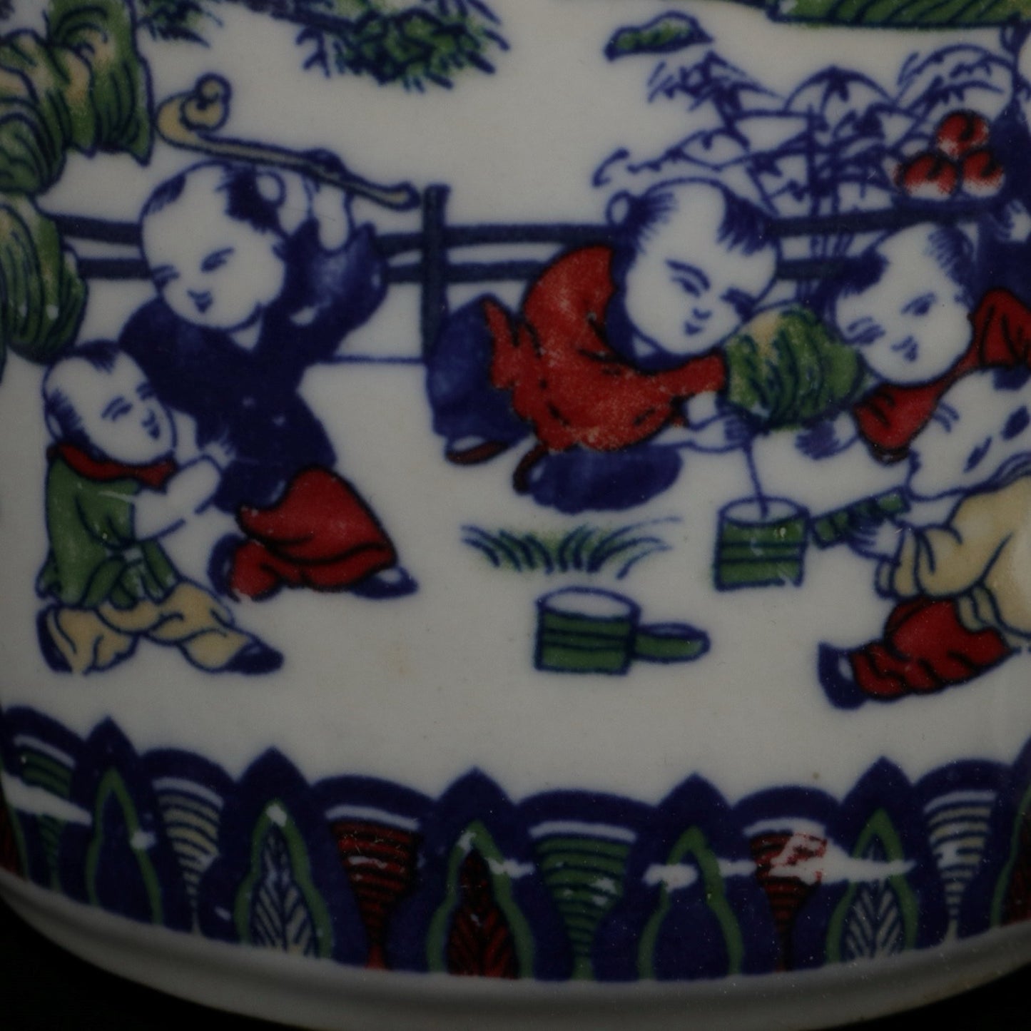 Colorful character stories with lidded jars