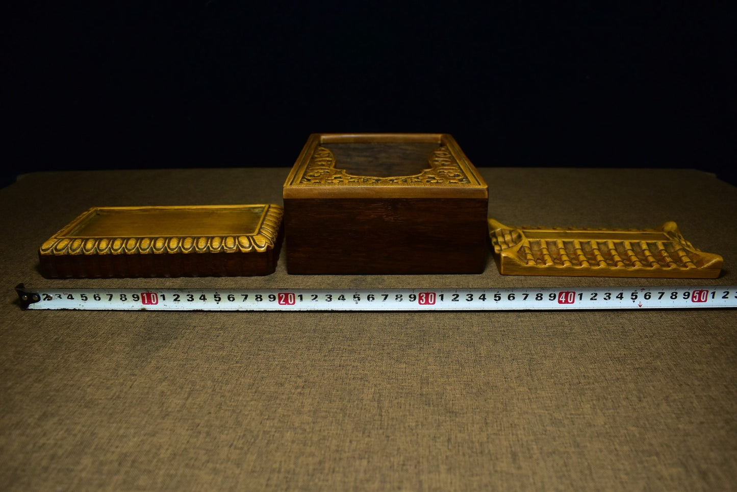 Black sandalwood inlaid carved bamboo spring Buddha niche