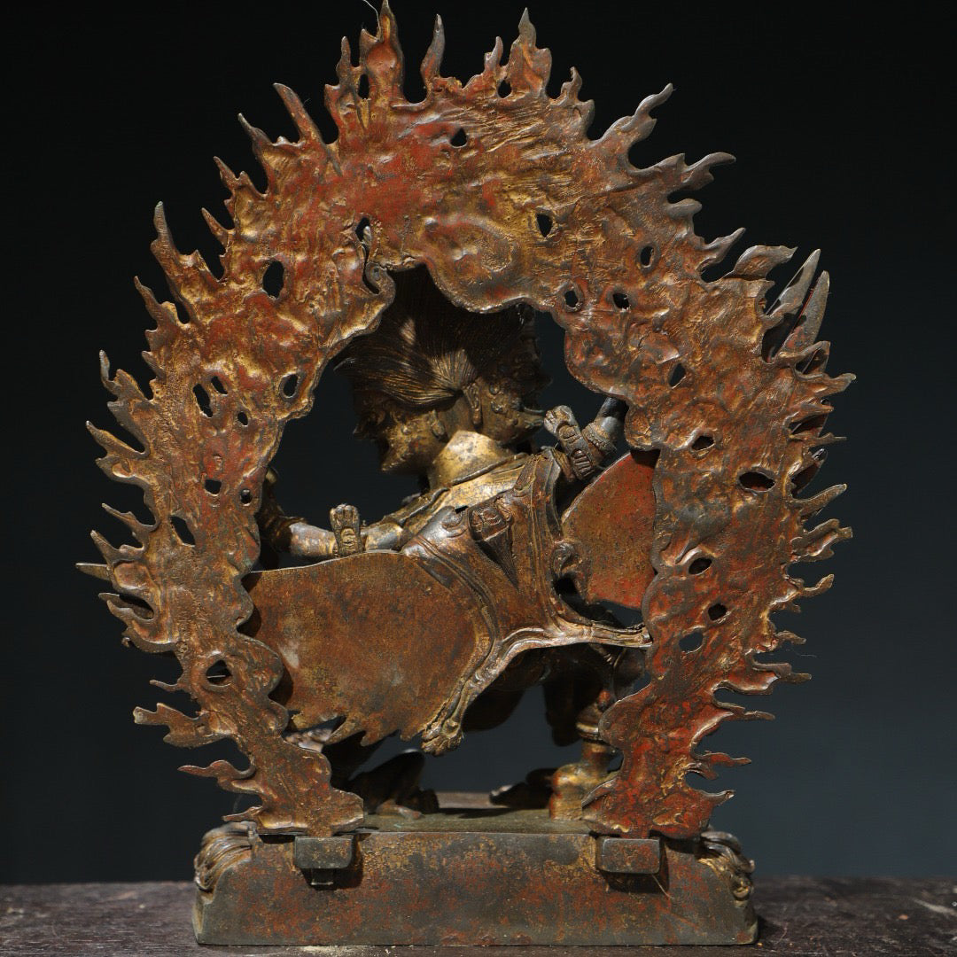 Chinese antique pure copper [Horse Head Vajra] Buddha statue