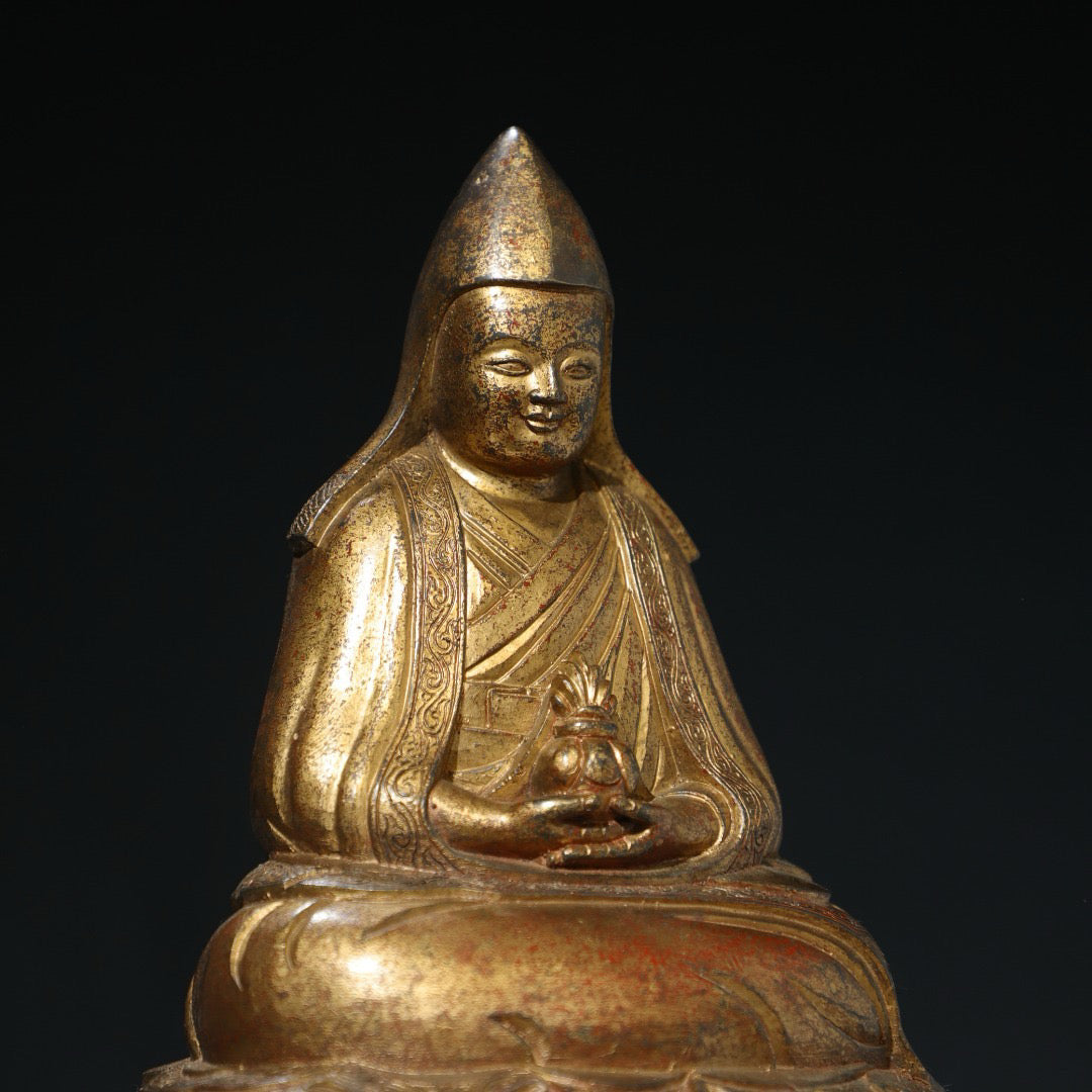 Chinese antique pure copper Buddha statue of Da Le Lian Shi