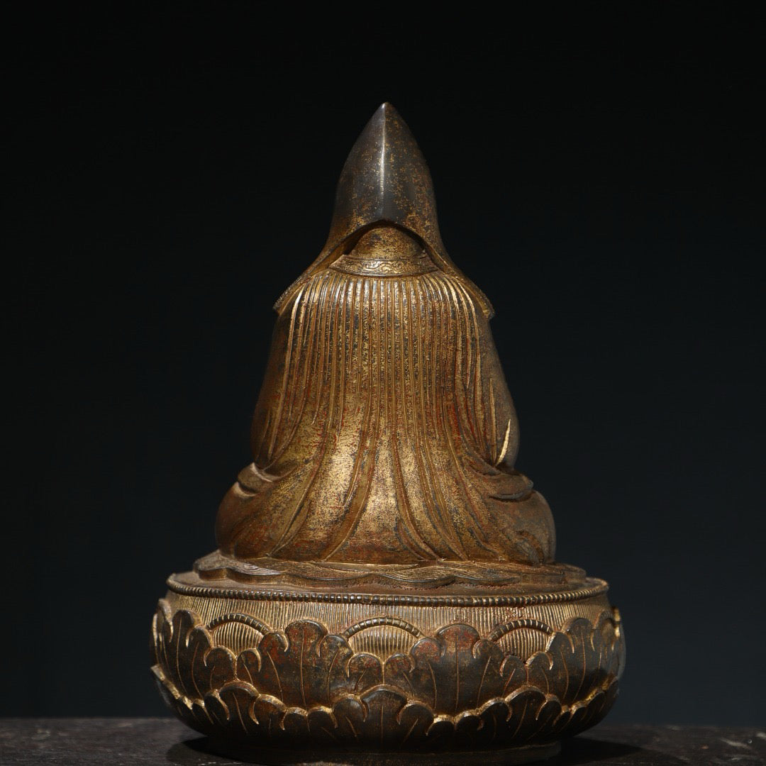 Chinese antique pure copper Buddha statue of Da Le Lian Shi