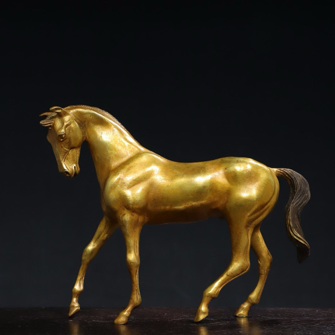 Chinese antique pure copper steed ornaments