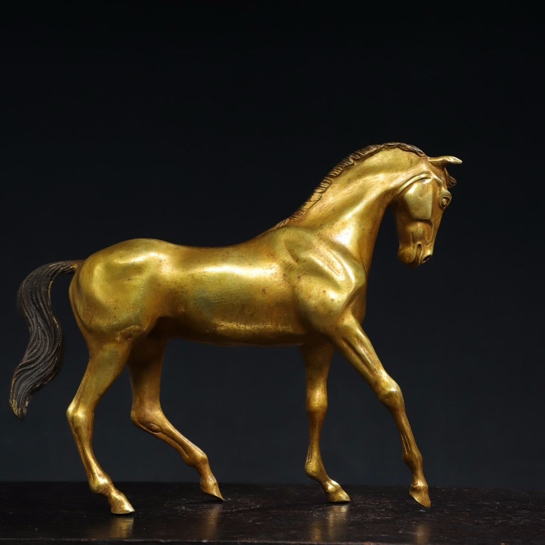 Chinese antique pure copper steed ornaments