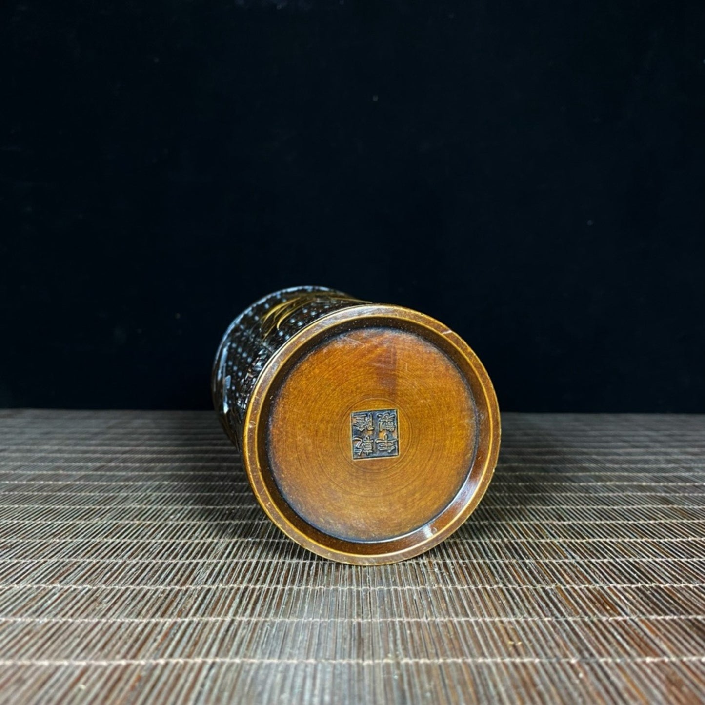 Pure copper gilded bamboo hollow pen holder
