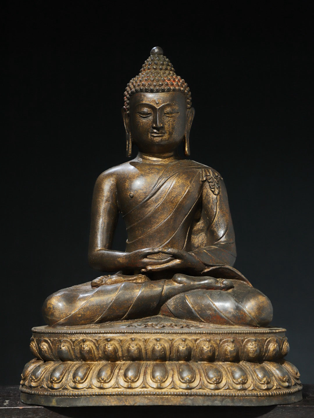 Chinese antique pure copper statue of Shakyamuni Buddha