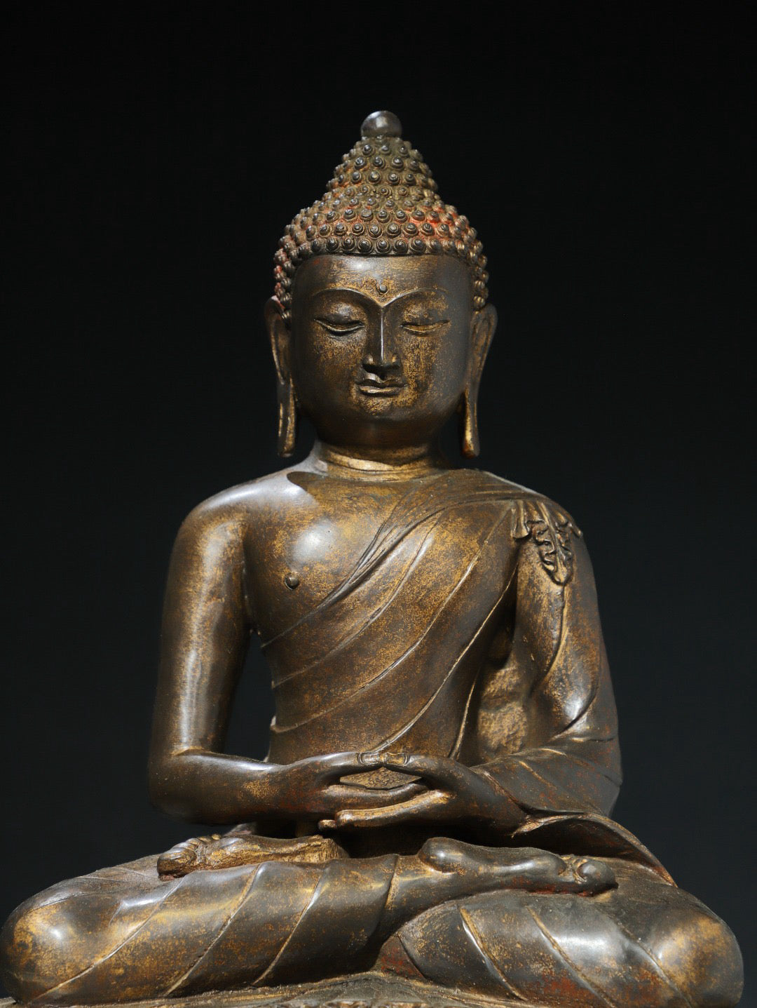 Chinese antique pure copper statue of Shakyamuni Buddha