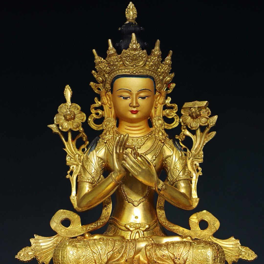 Chinese antique pure copper Buddha statue
