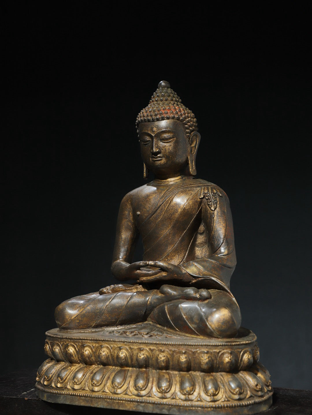 Chinese antique pure copper statue of Shakyamuni Buddha