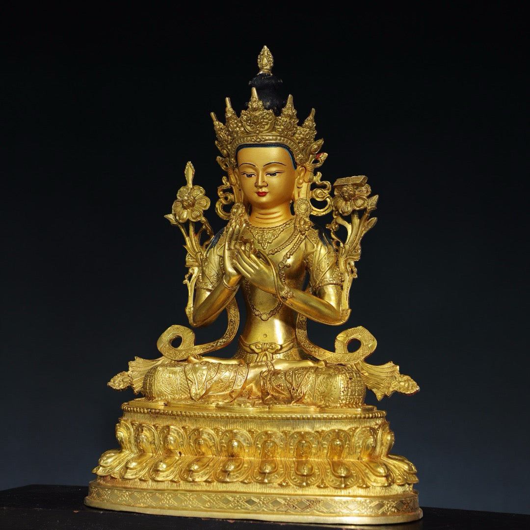 Chinese antique pure copper Buddha statue