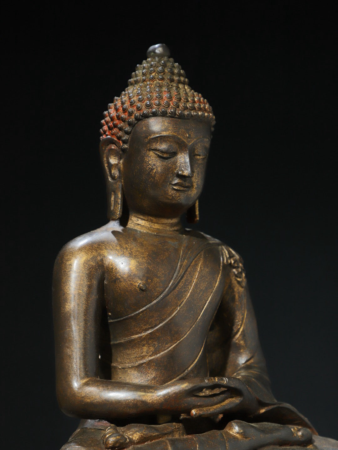 Chinese antique pure copper statue of Shakyamuni Buddha