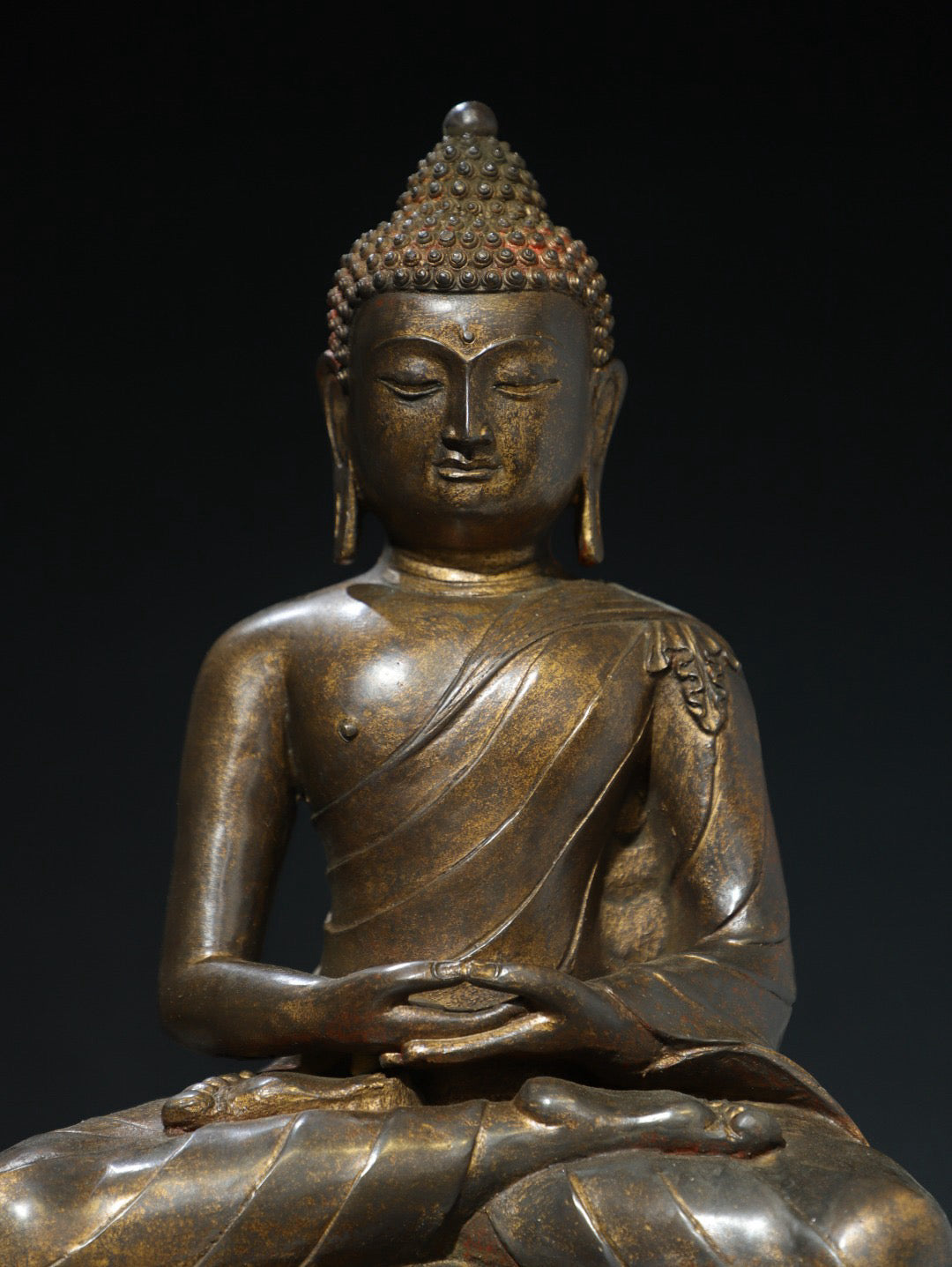 Chinese antique pure copper statue of Shakyamuni Buddha